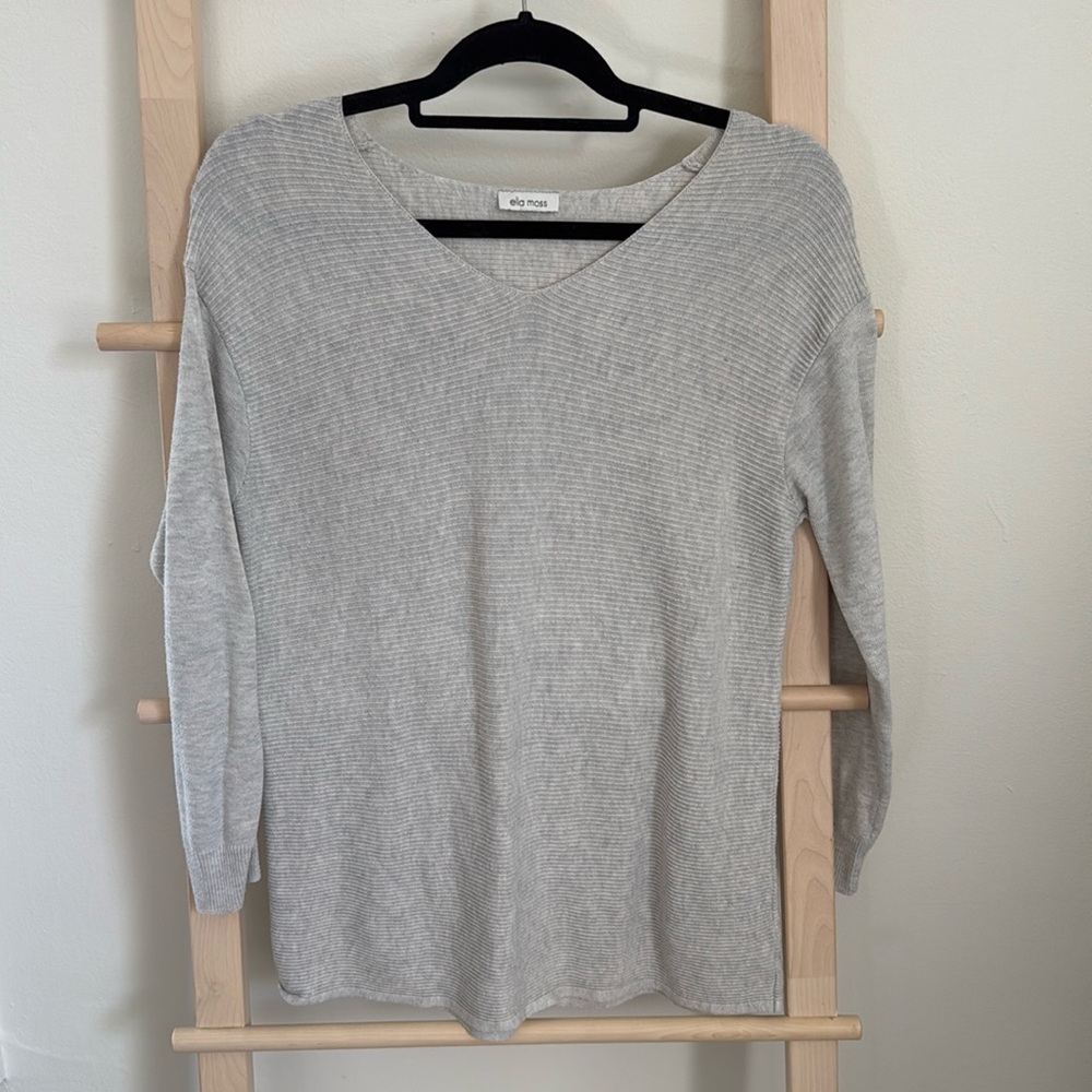 Slightly Gray V Neck Sweater